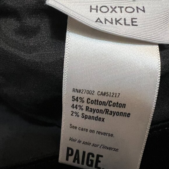 Paige Hoxton Black Velvet Jeans Size 30 Skinny Mid Rise Soft Stretch Pants Women - Picture 7 of 11